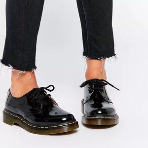 Dr Martens 1461 classic flat shoes in black patent